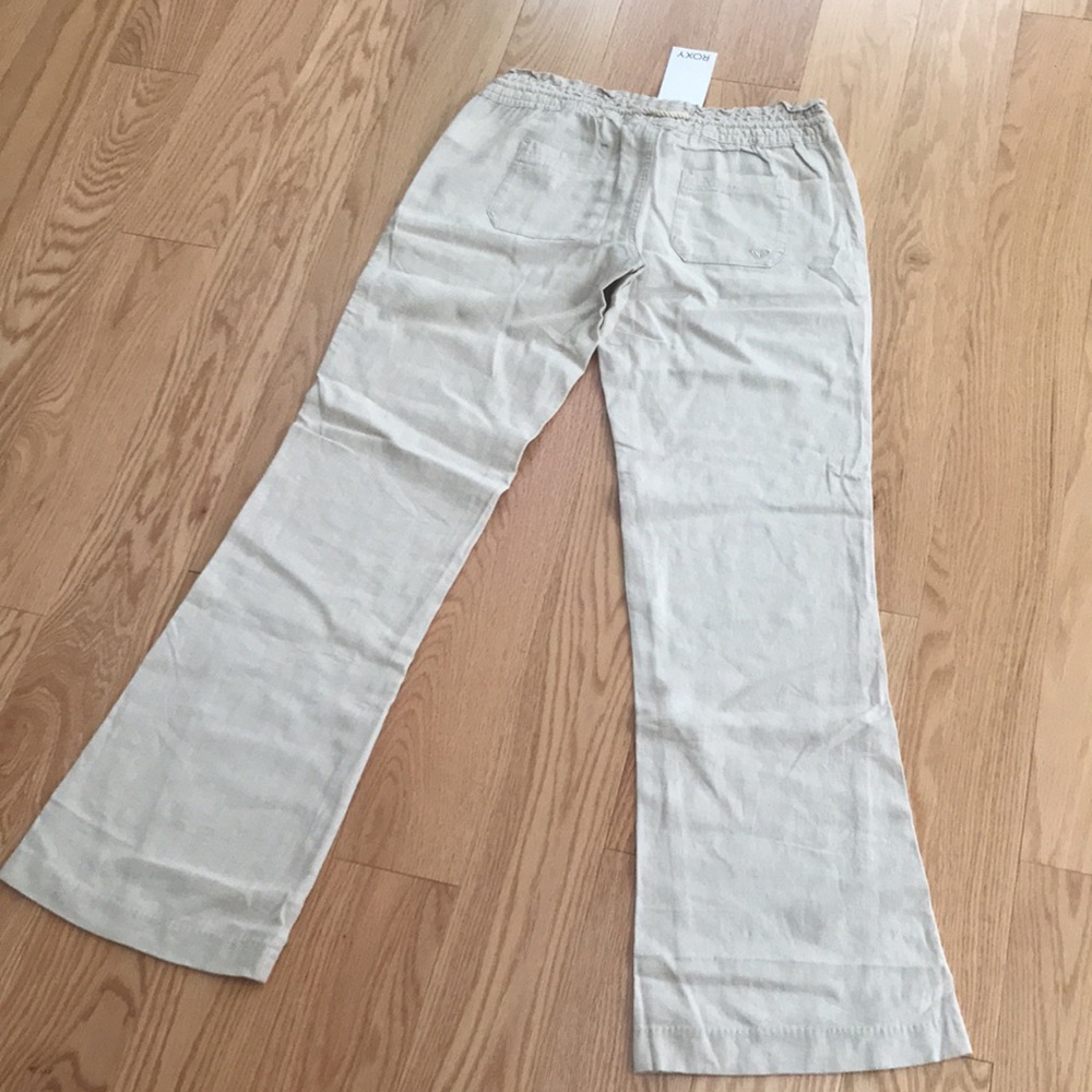 New! Roxy XS tan linen /cotton pants. - Picture 7 of 10
